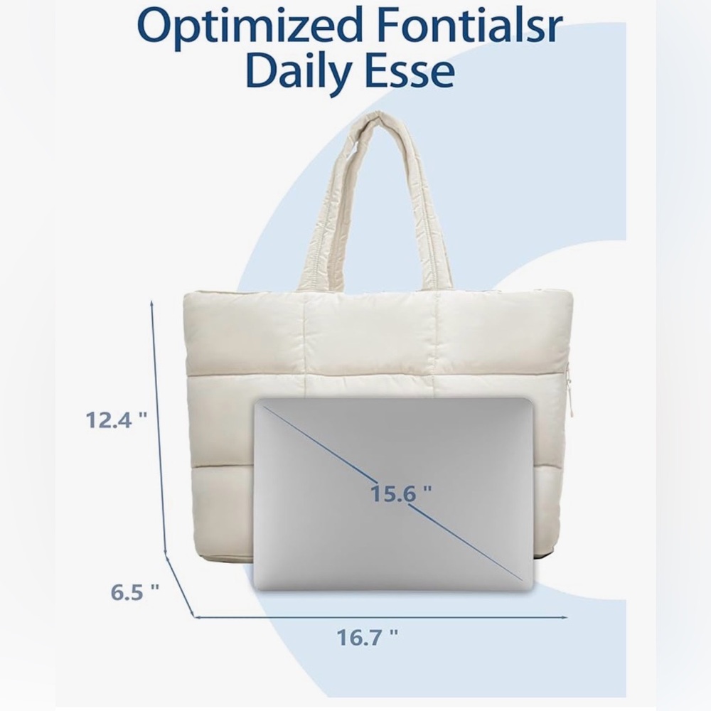 Quilted Puffer Tote Bag - Picture 5 of 8